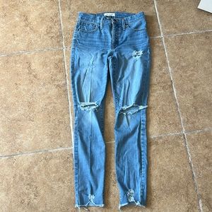 Womens Madewell 9” High rise skinny jeans blue size 27